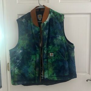 💙 CUSTOM tie-dye Carhartt Vest Men’s size XL 💚